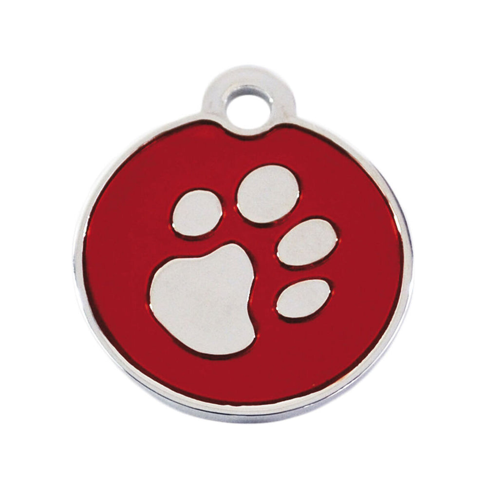Targhetta per collana Imarc Circle Rosso Argentato