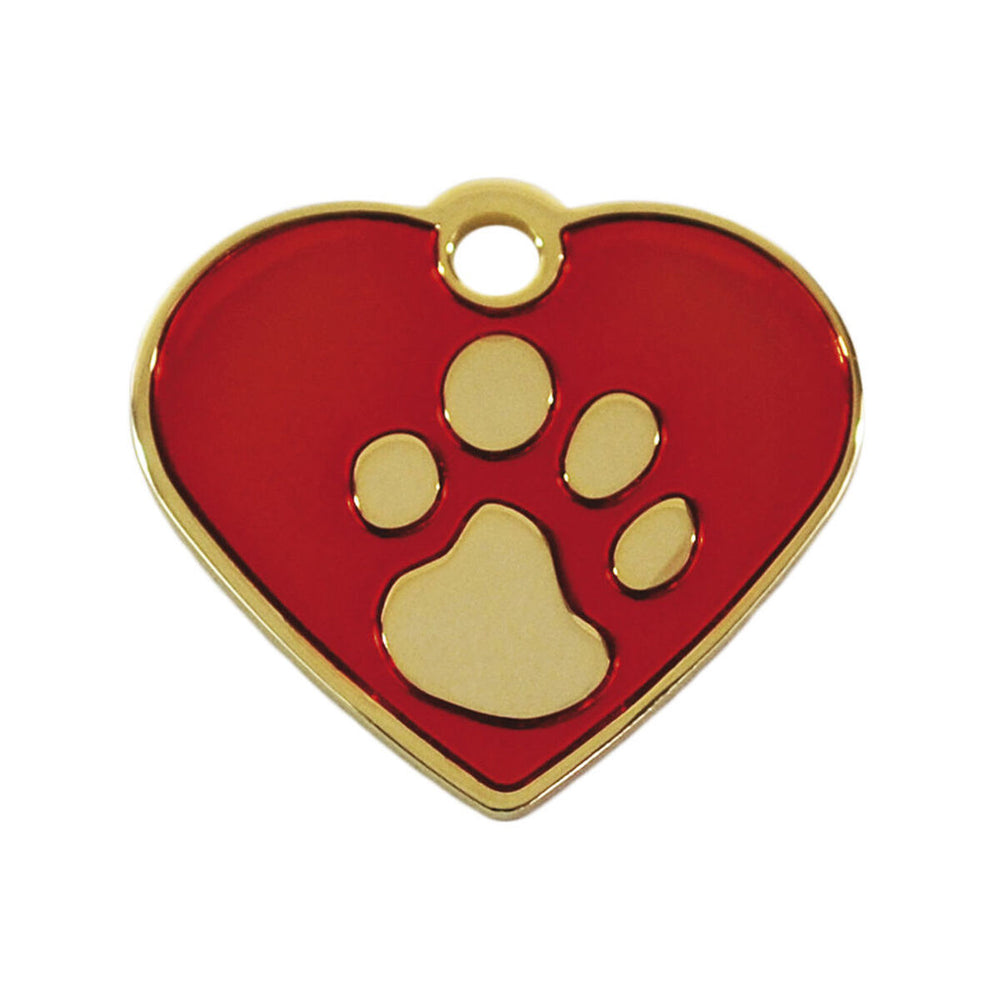 Targhetta per collana Imarc Heart Rosso Dorato