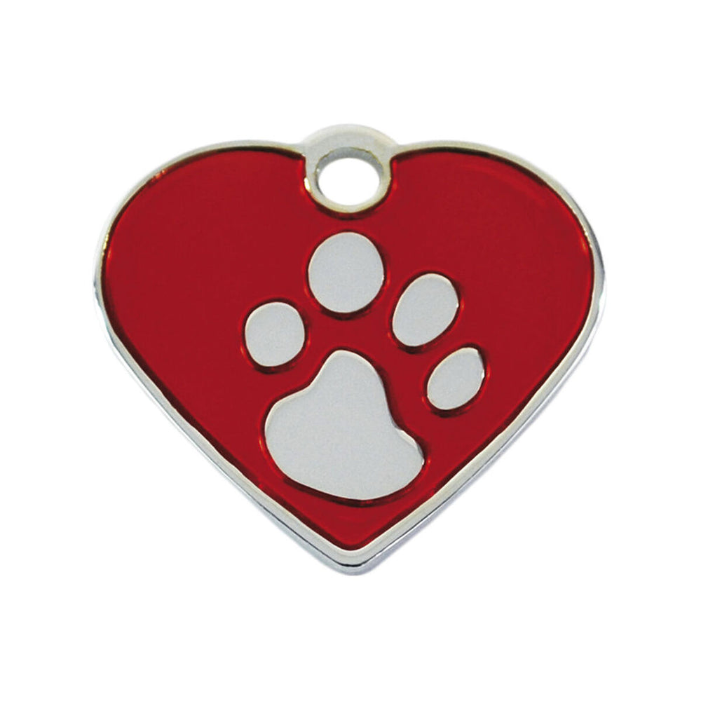 Targhetta per collana Imarc Heart Rosso Argentato