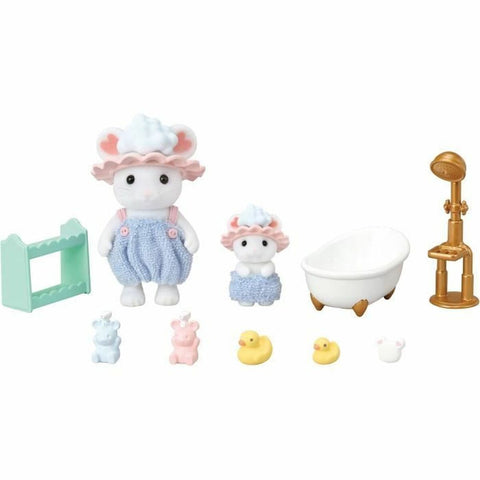 Statuetta Articolata Sylvanian Families Baño de malvaviscos de los hermanos ratones animali