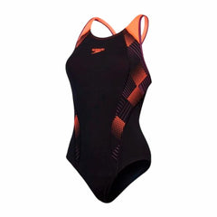 Costume da Bagno Donna Speedo Placement Laneback Nero
