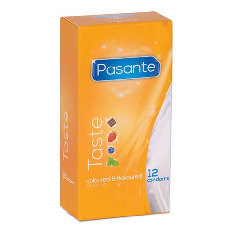 Preservativi Pasante Taste 12 Pezzi Mirtillo / Menta / Fragole /Cioccolato