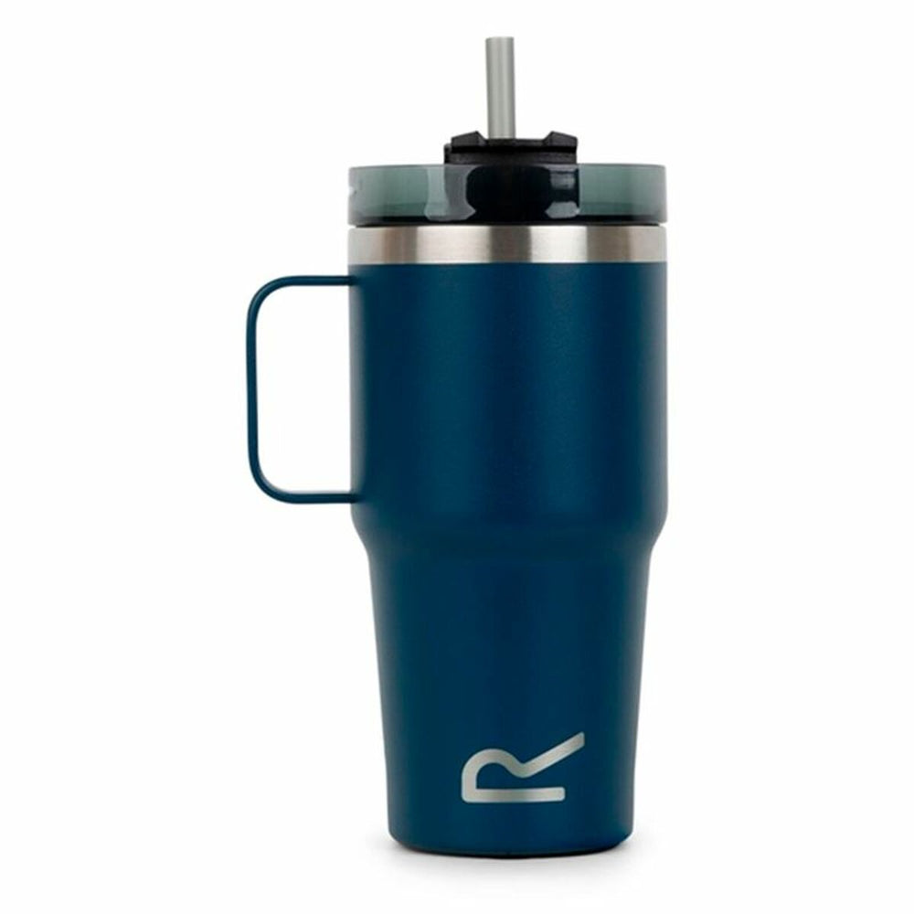 Bicchiere con Cannuccia Regatta Thermo Insulated Mug Blu scuro 600 ml Acciaio inossidabile