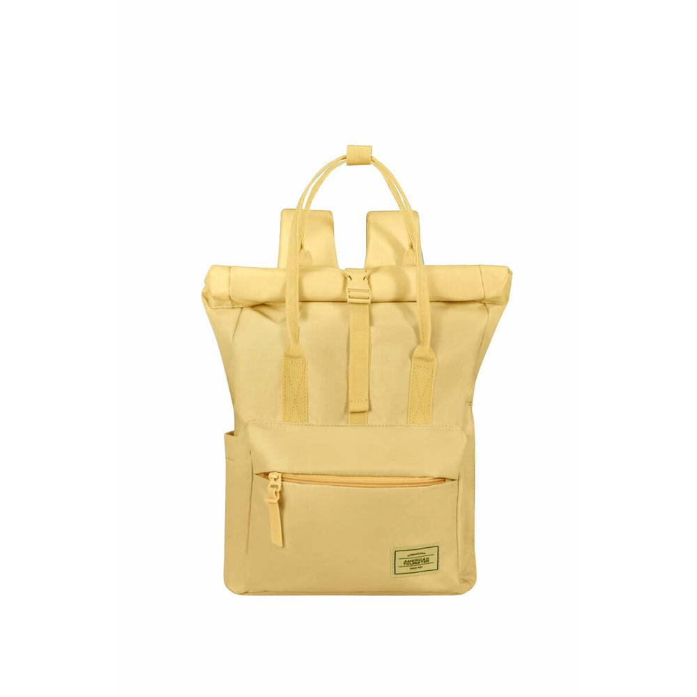 Casual Backpack American Tourister Urban Groove Pastels Roll Top Yellow 17 L Casual (1 Piece)
