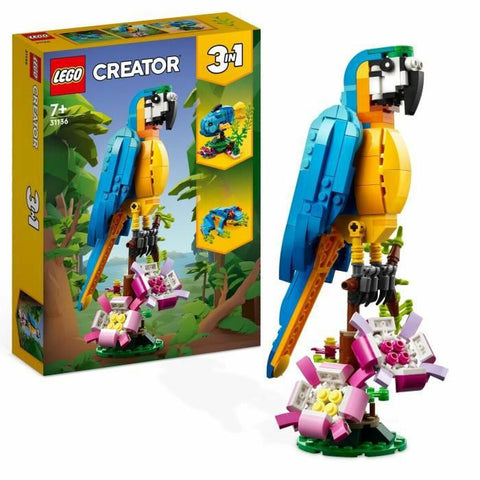 Set di Costruzioni Lego Creator 31136 Exotic parrot with frog and fish 3 in 1 253 Pezzi