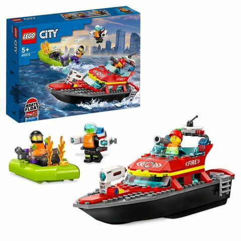 Set di Costruzioni Lego City 60373 The firefighters' rescue boat Multicolore 144 Pezzi