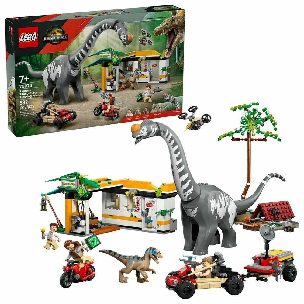 Set di Costruzioni Lego JURASSIC WORLD 76973 Raptor & Titanosaurus Tracking Mission