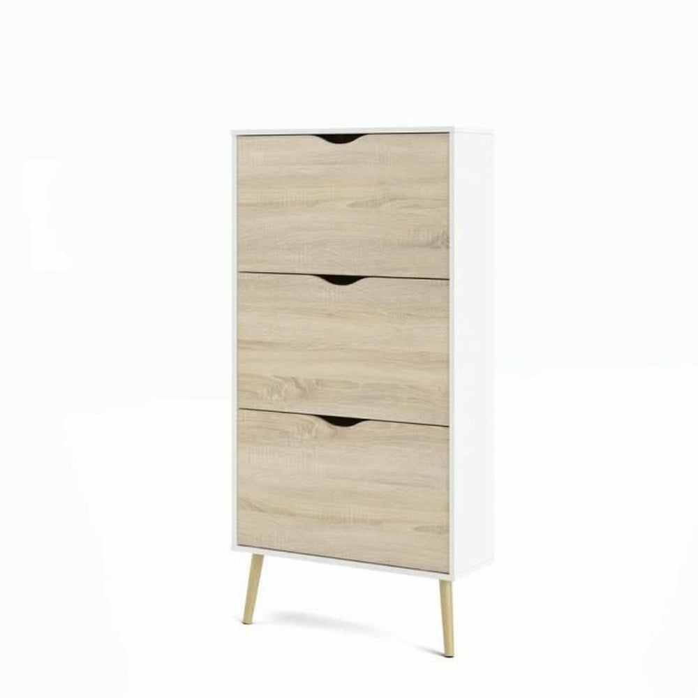 Scarpiera Bianco Legno Rovere 70,2 x 23,9 x 138,9 cm