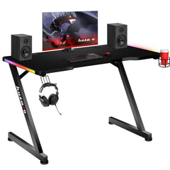Scrivania Huzaro HZ-Hero 2.5 RGB Nero Alluminio Acciaio 120 x 60 cm