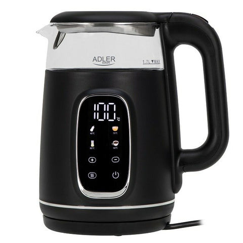 Bollitore Adler AD 1305bs Nero Argentato 2200 W 1,7 L