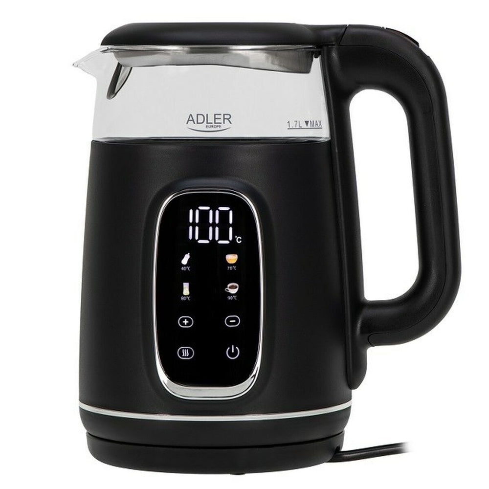 Bollitore Adler AD 1305bs Nero Argentato 2200 W 1,7 L