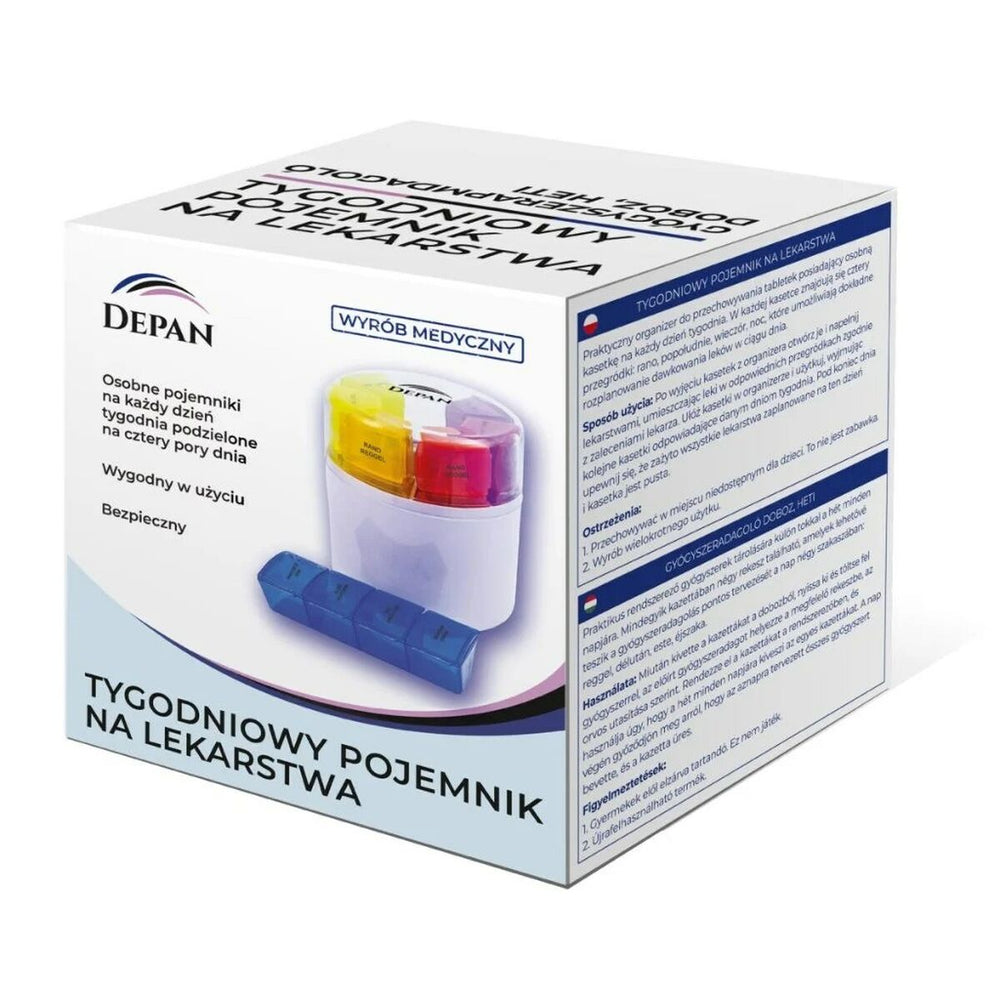 Portapillole con Scompartimenti Depan HELBO Bianco Trasparente ABS 9 x 9 x 10 cm (7 Pezzi)