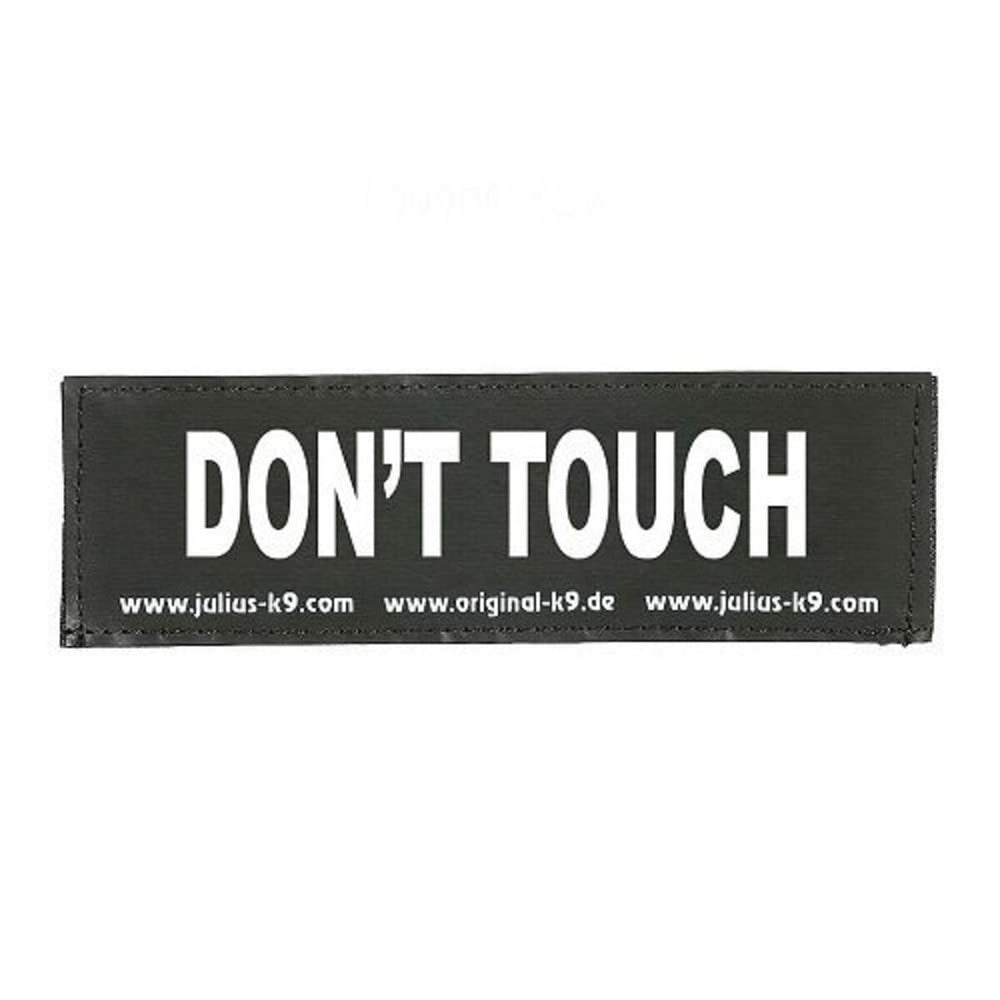 Etichette per imbracatura Julius K9 DON'T TOUCH L Bianco Nero (2 Unità)