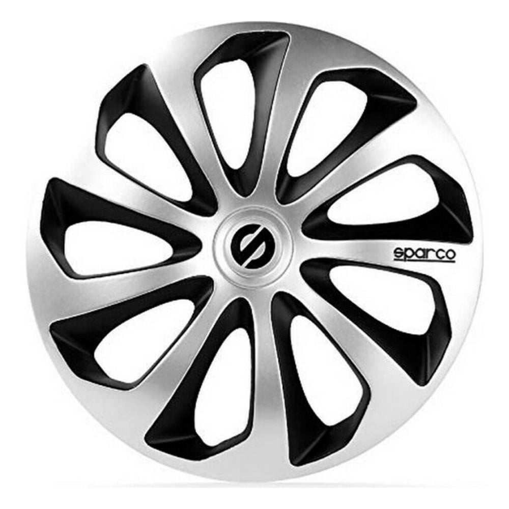 Copri Cerchioni Sparco SPC1573SVBK Argentato Nero 15" Nero/Argentato