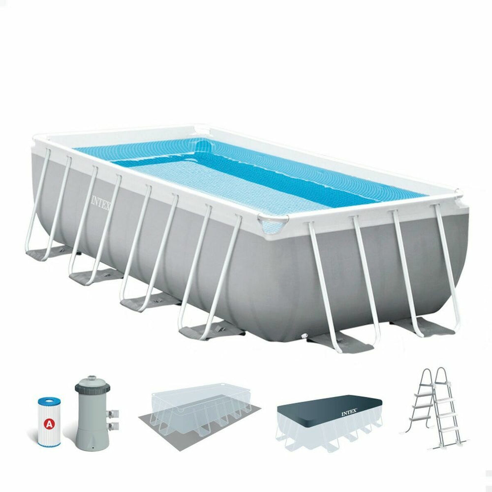 Piscina Smontabile Intex Prism Frame 488 x 244 x 107 cm 10.874 l Grigio