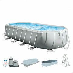 Piscina Smontabile Intex Prism Frame 610 x 122 x 305 cm 610 x 305 x 122 cm 18.202 l Grigio Ovalada