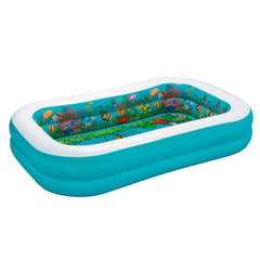 Bestway Piscina Gonfiabile 2 Camere Fondo 3D Marina con Accessori 262x175x51 cm +3 Anni Giardino 54177