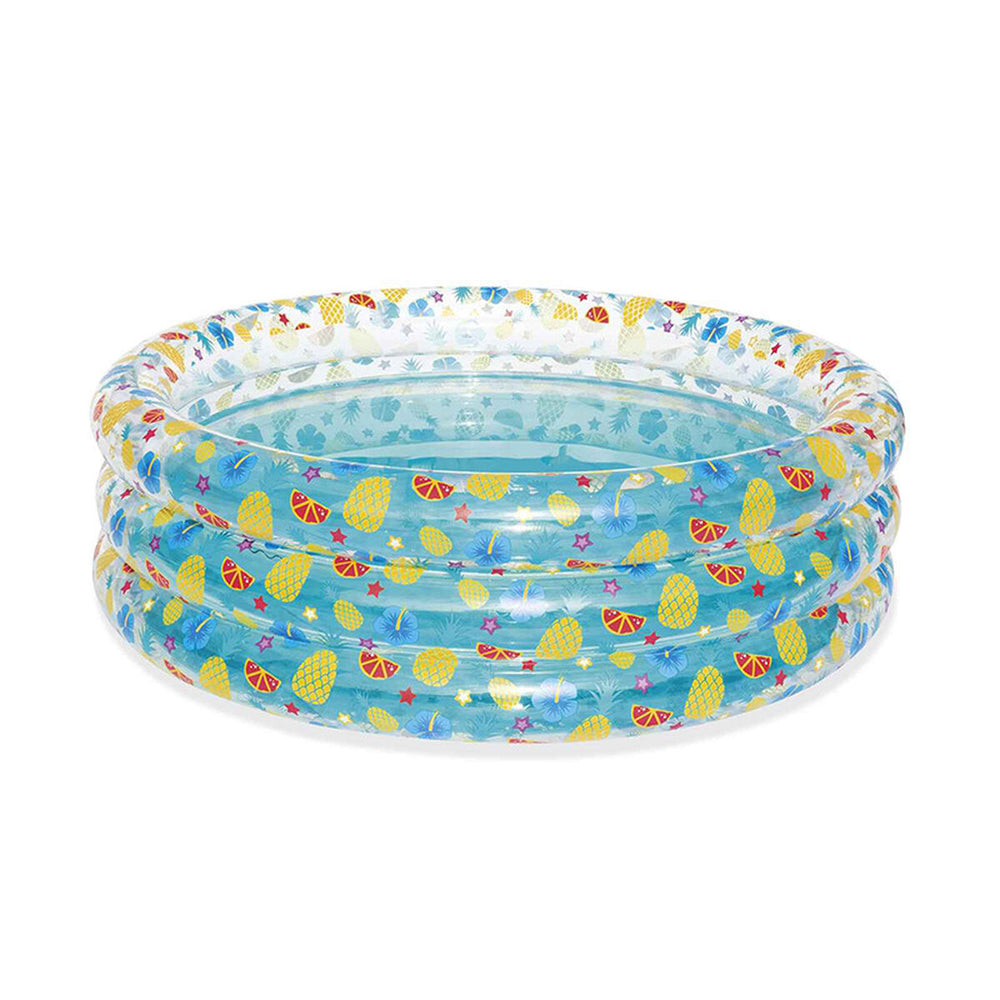 Bestway Piscina Gonfiabile 3 Anelli Trasparente Tropicale 170x53 cm +6 Anni Giardino 51048