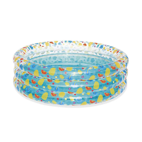 Bestway Piscina Gonfiabile 3 Anelli Trasparente Tropicale 170x53 cm +6 Anni Giardino 51048