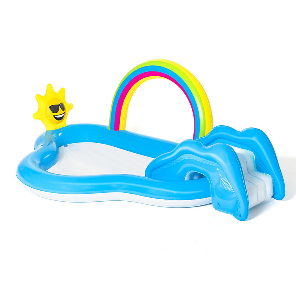 Bestway Piscina Gonfiabile Parco Giochi Arcobaleno 257x145x91 cm +2 Anni Giardino 53092