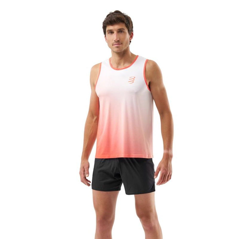 Maglia Smanicata da Uomo Compressport Performance Bianco