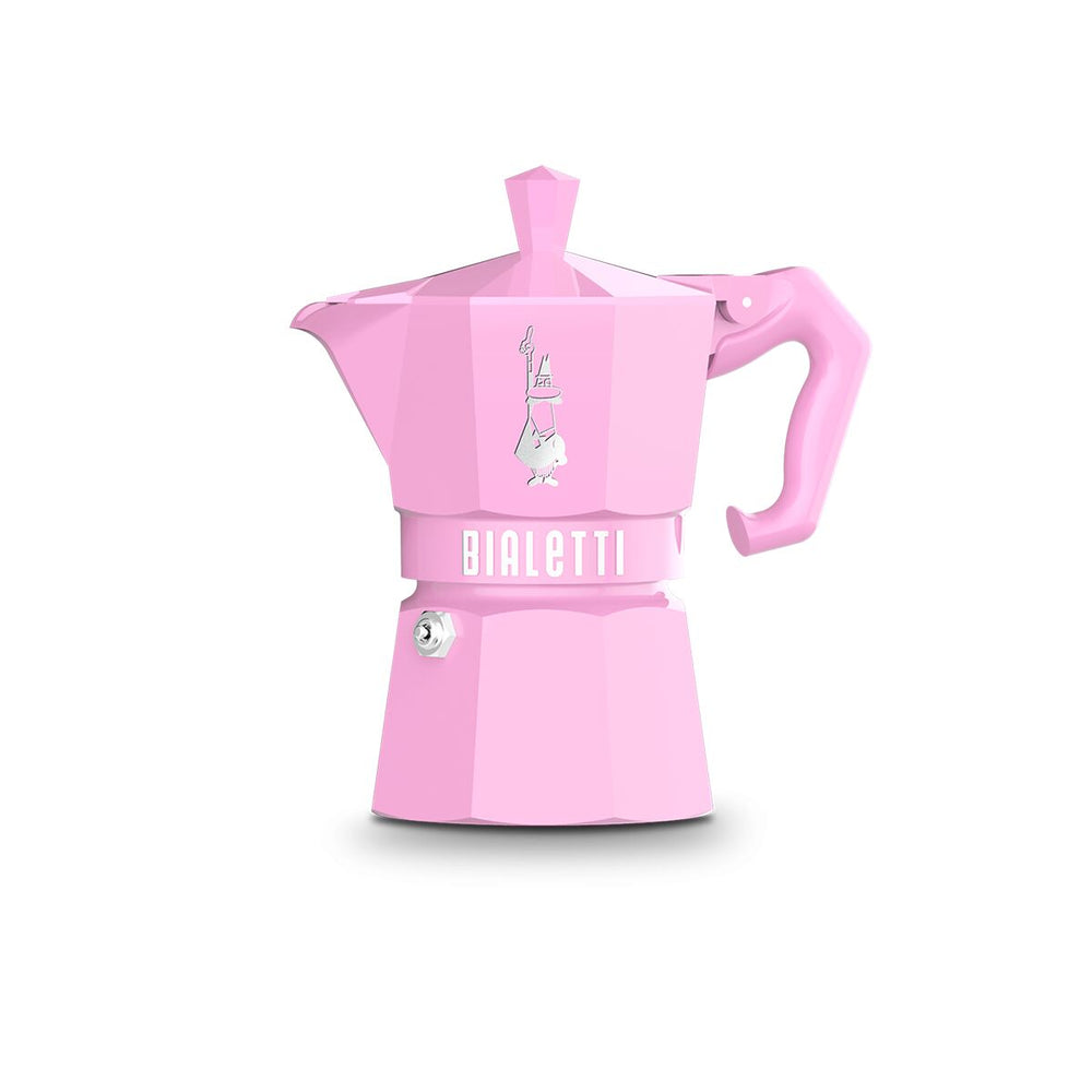 Caffettiera Italiana Bialetti MOKA EXCLUSIVE 3T Rosa Alluminio Plastica Bachelite 3 Tazze
