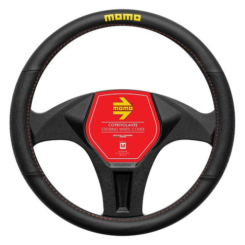 Steering Wheel Cover MOMO MOMLSWC0LAPBR Black/Red Ø 38-39 cm
