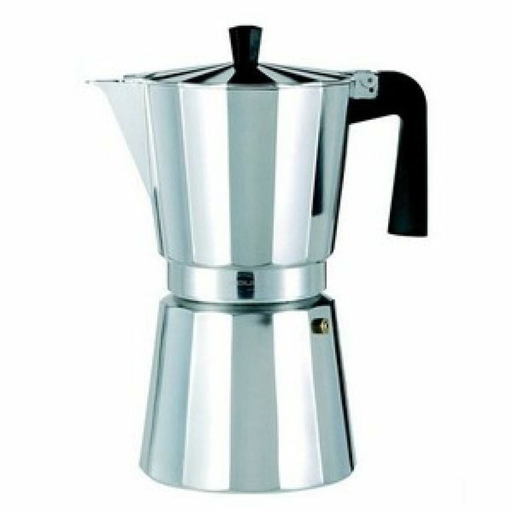 Caffettiera Italiana Valira VITRO 12T Argentato Alluminio 12 Tazze