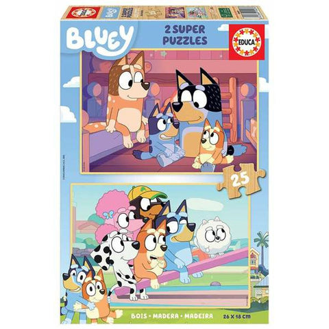 Set di 2 Puzzle Bluey 25 Pezzi