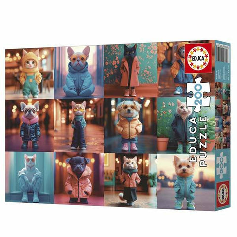 Puzzle Educa 20219 Fashion Animals 200 Pezzi