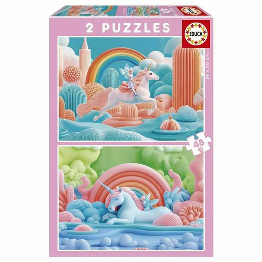 Puzzle Educa Magic Unicorns 48 Pezzi (2 Unità)