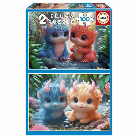 Puzzle Educa Adorable Monsters 100 Pieces (2 Units)