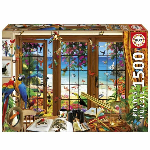 Puzzle Educa Ventana del Observador de Aves 1500 Pezzi