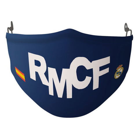 Mascherina Igienica in Stoffa Riutilizzabile Real Madrid C.F. SF-822024-897 Azzurro Bianco