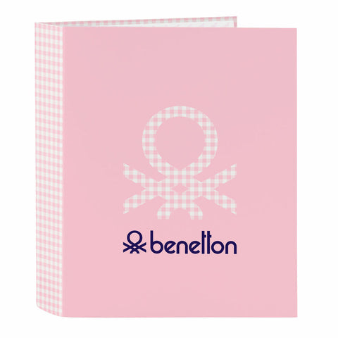Raccoglitore ad anelli Benetton Vichy Rosa A4 27 x 33 x 6 cm