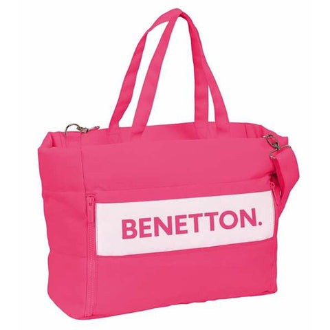 Borsa con tasca per laptop Benetton Rosa Fuxia 54 x 31 x 17 cm