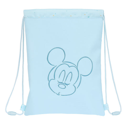 Bolsa Mochila con Cuerdas Mickey Mouse Baby Azul claro 26 x 34 cm