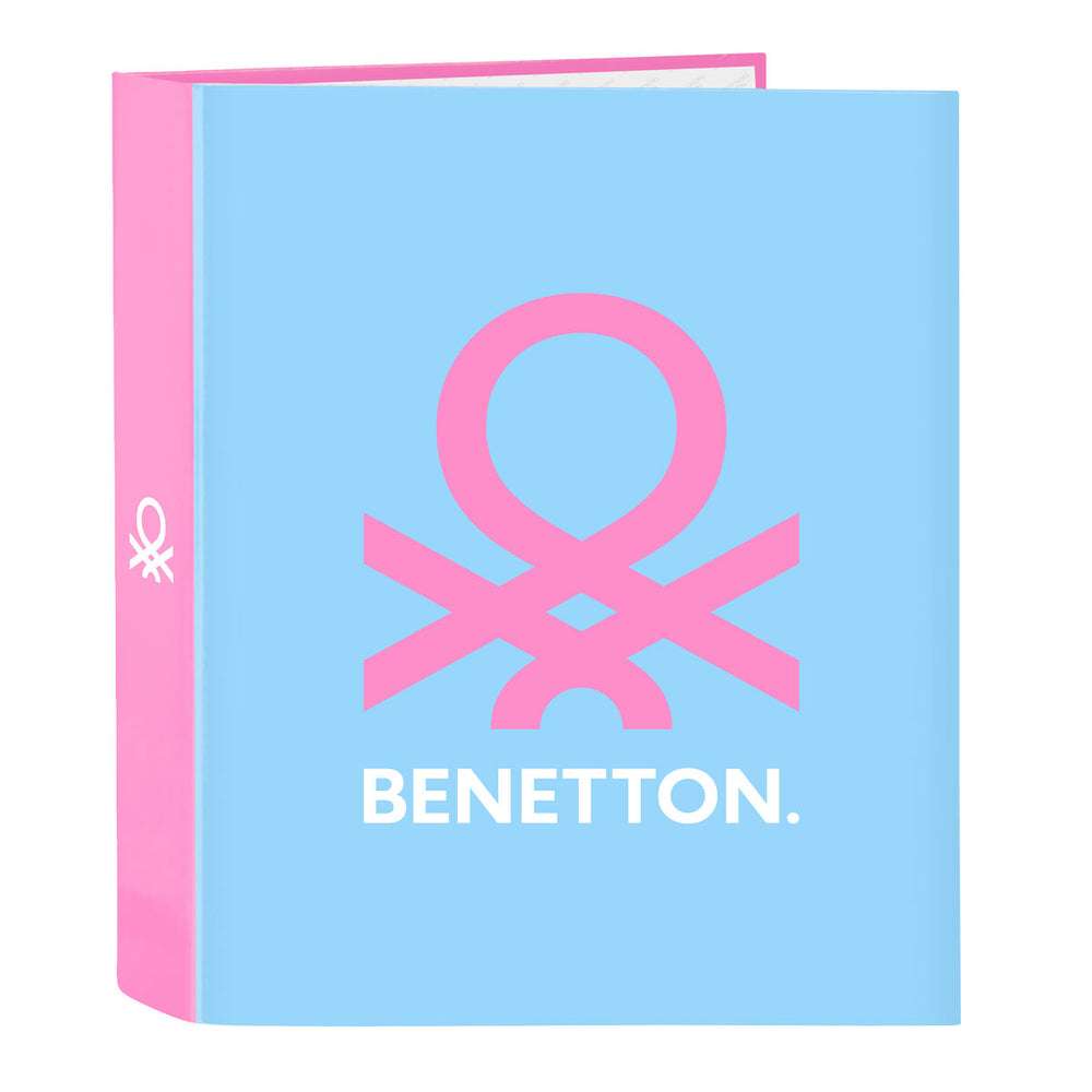 Raccoglitore ad anelli Benetton Spring Rosa Blu cielo A4 27 x 33 x 6 cm