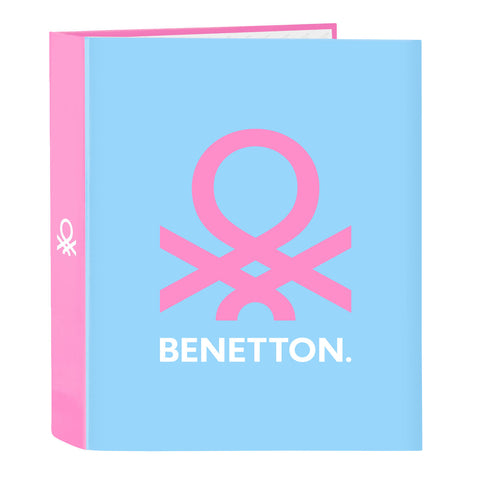 Raccoglitore ad anelli Benetton Spring Rosa Blu cielo A4 27 x 33 x 6 cm