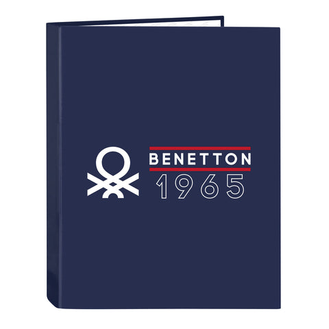 Raccoglitore ad anelli Benetton Varsity Blu Marino A4 26.5 x 33 x 4 cm