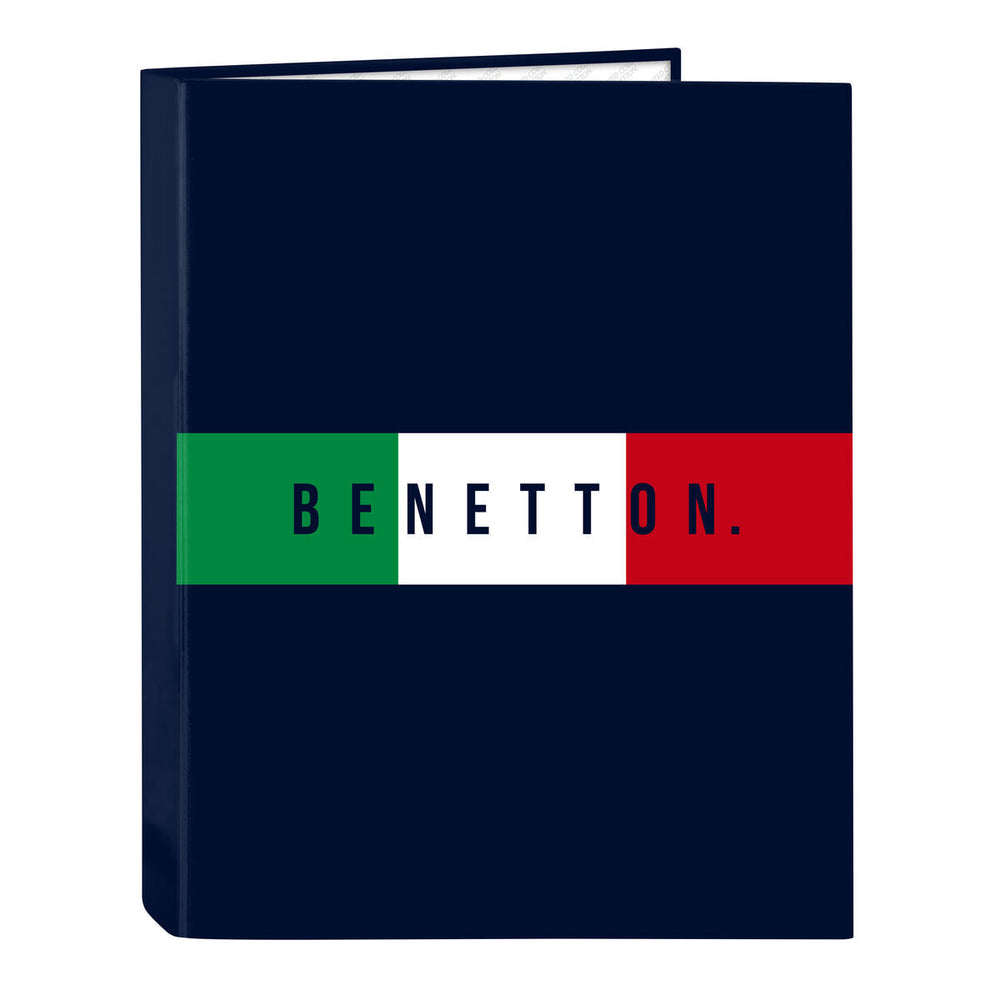 Raccoglitore ad anelli Benetton Flag Blu Marino A4 26.5 x 33 x 4 cm