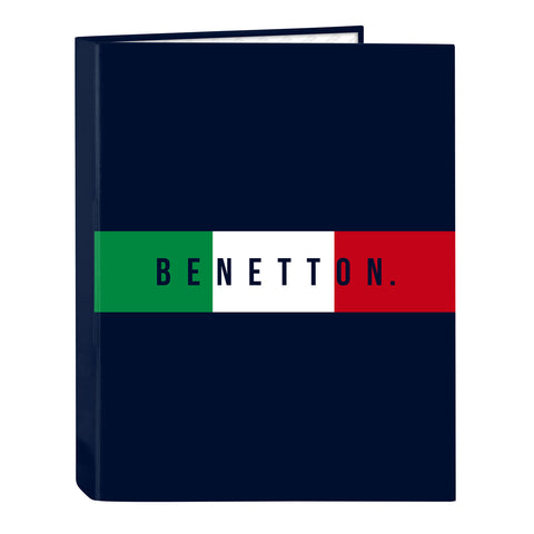Raccoglitore ad anelli Benetton Flag Blu Marino A4 26.5 x 33 x 4 cm