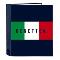 Raccoglitore ad anelli Benetton Flag Blu Marino A4 27 x 33 x 6 cm
