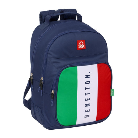 Zaino Scuola Benetton Flag Blu Marino 32 x 42 x 15 cm