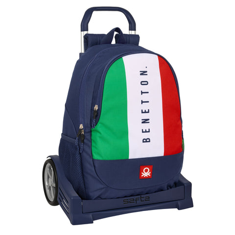 Trolley per la Scuola Benetton Flag Blu Marino 32 x 44 x 16 cm