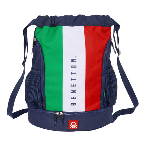Zainetto con Cordini Benetton Flag Blu Marino 35 x 40 x 1 cm
