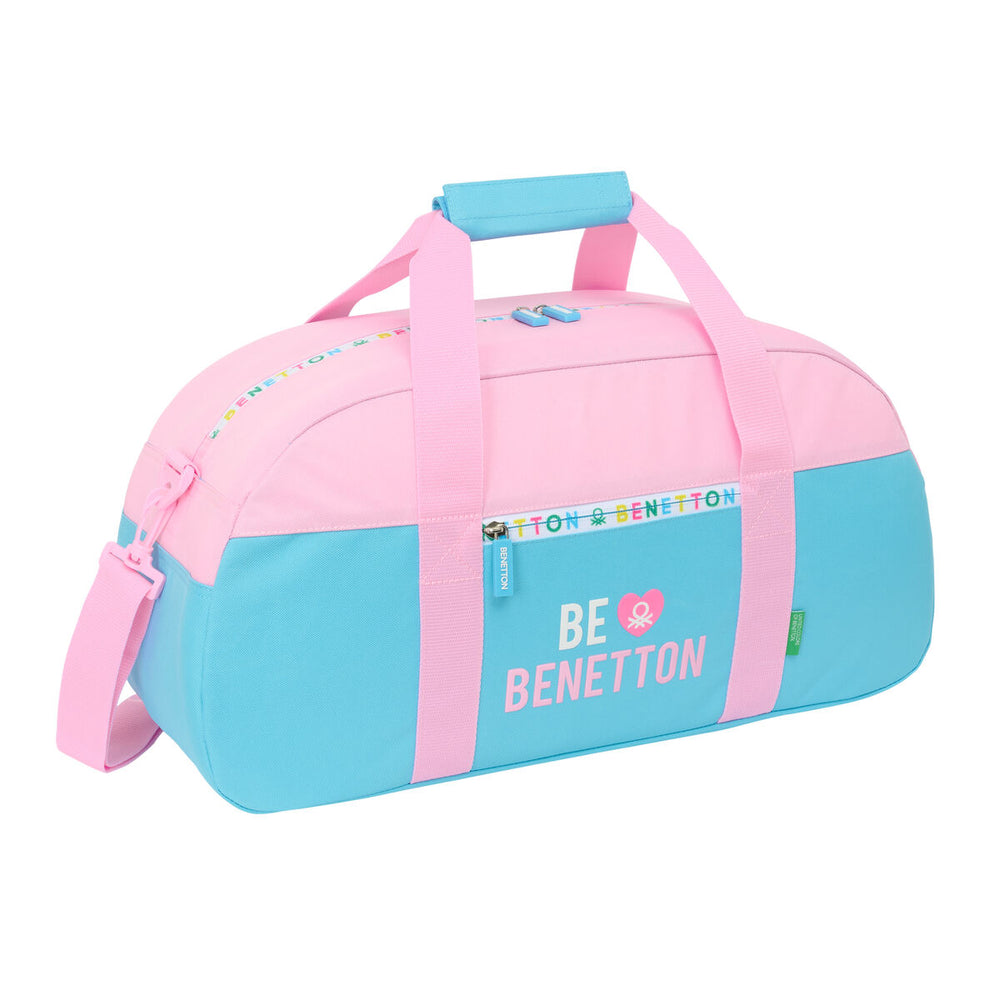Borsa da Palestra Benetton Unique Rosa Turchese 50 x 26 x 20 cm