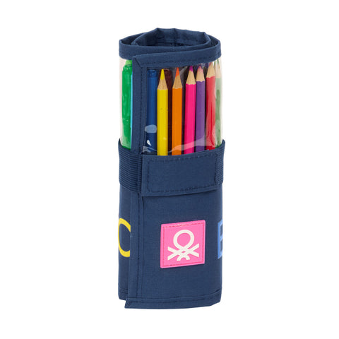 Portatodo Benetton Damero Azul marino 7 x 20 x 7 cm 27 Piezas
