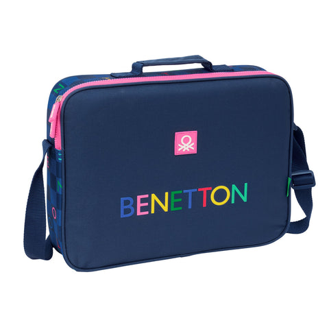 School Bag Benetton Damero Navy Blue 38 x 28 x 6 cm