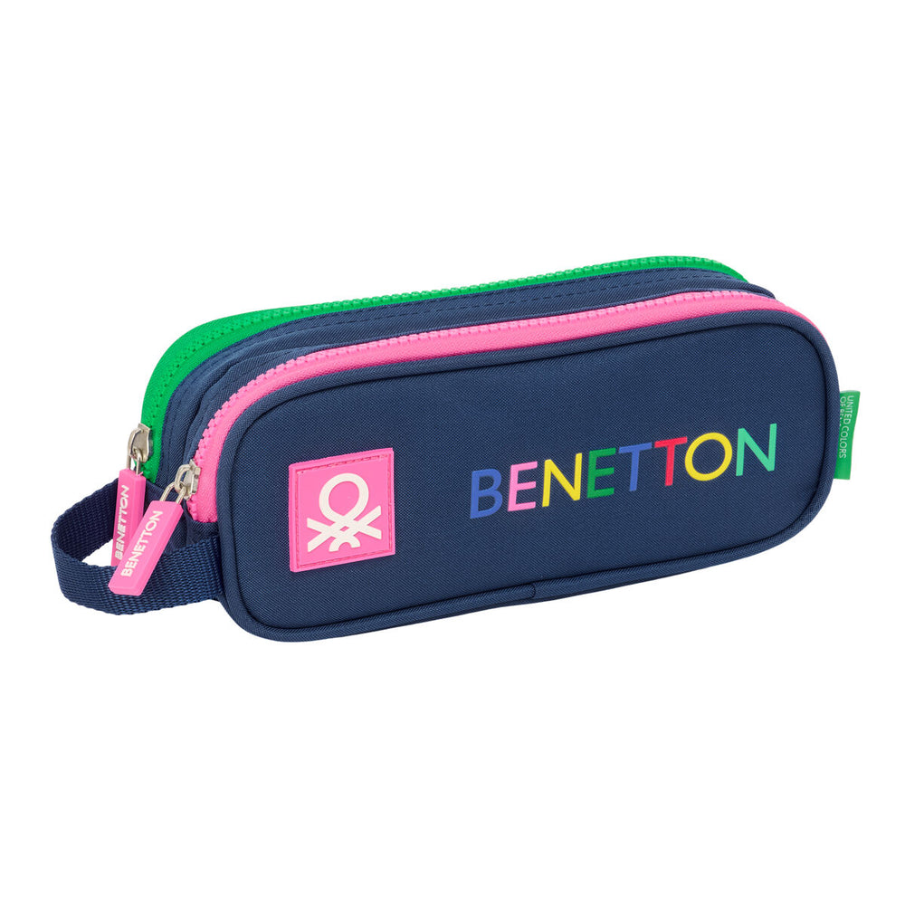 Portaoggetti Doppio Benetton Damero Blu Marino 21 x 8 x 6 cm